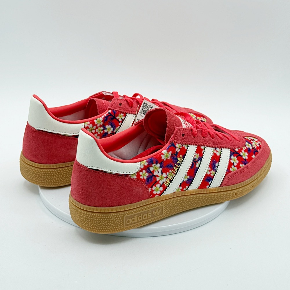 Adidas Handball Spezial X Liberty London Size 7 GS Red/White Floral JR3883, NEW - Picture 3 of 10